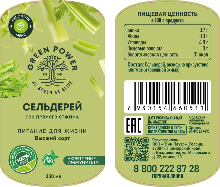 Сельдерей, лицо и оборот