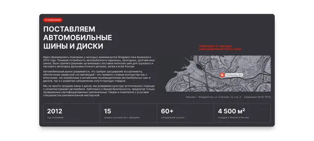 О компании, карта магазина и цифры